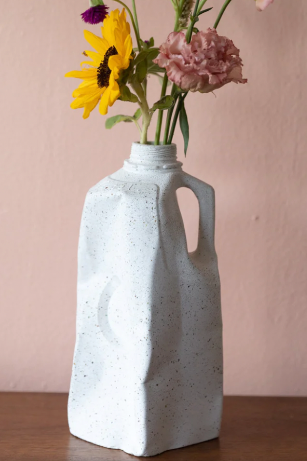 The Garbage Collection: Milk Jug Vase - White